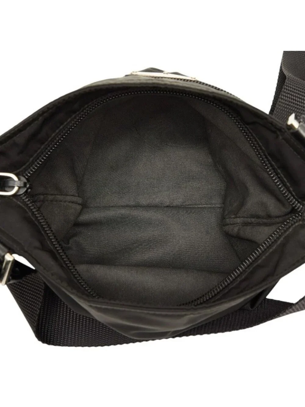 Prada Crossbody Shoulder Bag Black Nylon Leather